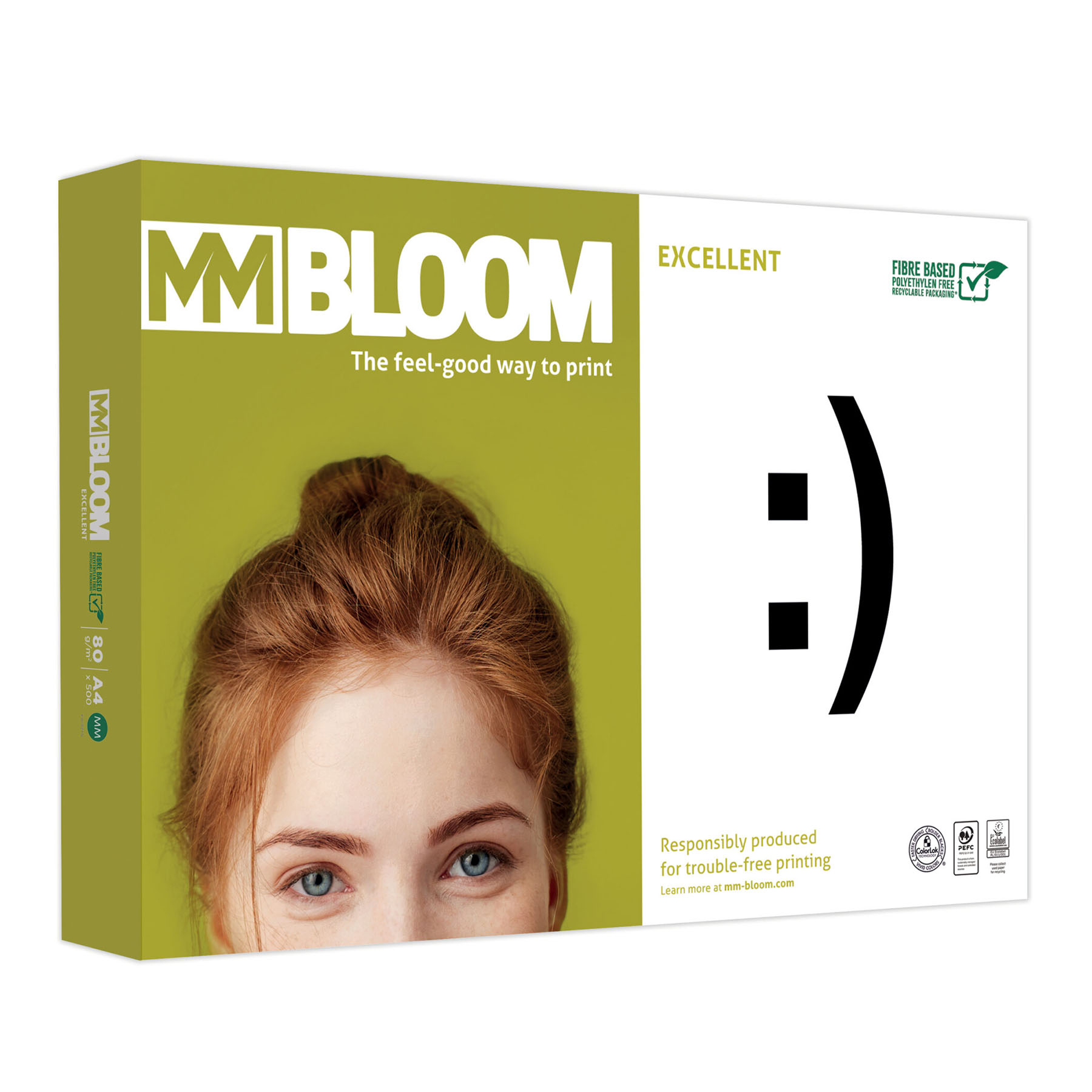 Папір офісний А4, 80г/м2, 500 арк, MM BLOOM Excellent